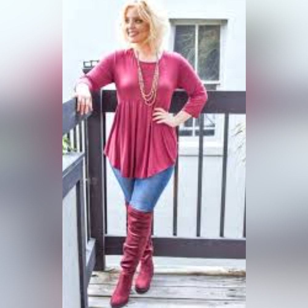 Perfectly Priscilla High Low 3/4 Sleeve Tunic Size XL - Picture 4 of 4